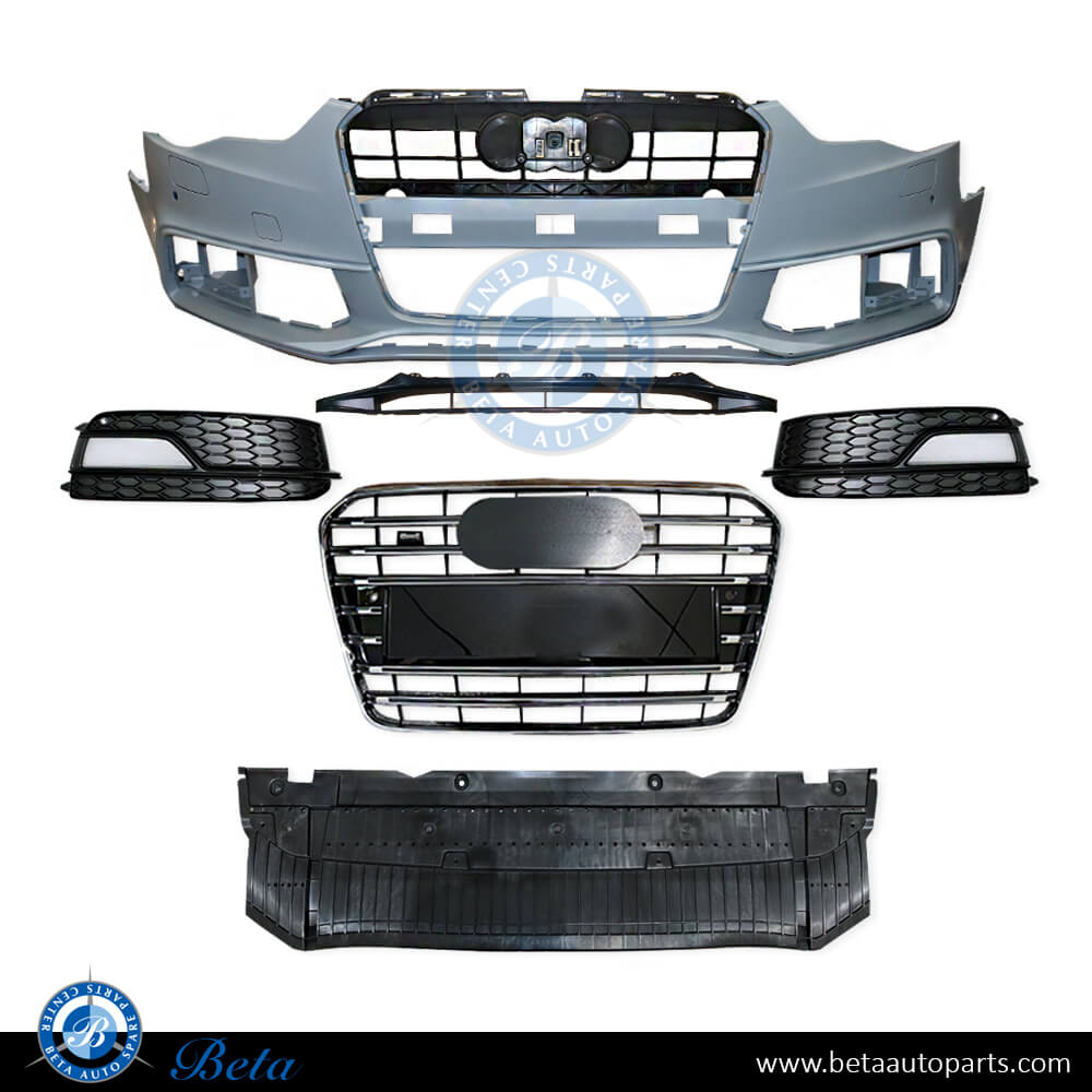 Front bumper assembly with PDC and wash for Audi A5 S-LINE 2012-2016 models, Part Number 8T0807065E Front bumper assembly with PDC and wash for Audi A5 S-LINE 2012-2016 models, Part Number 8T0807065E